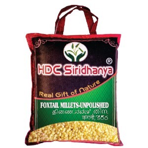 Siridhanya Unpolished & Organic positive  Foxtail Millet 920gm Vacuum Packed (12 Months Shelf Life) Organically Grown from Karnataka Gross wt 1kg.